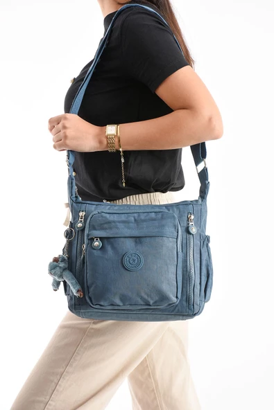 571 collections Çapraz Askılı Ultra Hafif Çok Cepli Bayan Omuz Çantası Mavi (Model: 571-6M) - 2