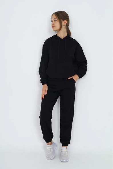 Kız Çocuk Kapüşonlu 2 İplik Eşofman Takımı px 5047 - 4