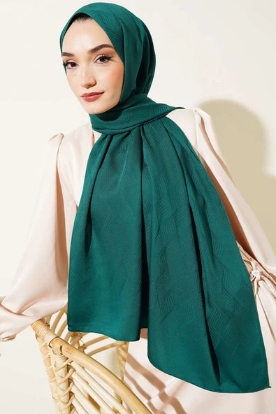 İllüzyon Desen Jakar Şal Zümrüt -78 ürün görseli 1