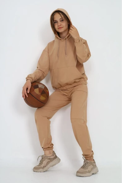 Kız Çocuk Kapüşonlu 2 İplik Eşofman Takımı px 5047 - 8