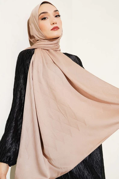 İllüzyon Desen Jakar Şal Taba -17 - Resim 2