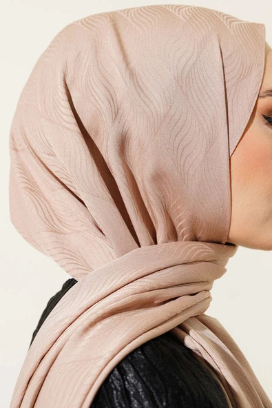 İllüzyon Desen Jakar Şal Taba -17 - Resim 4