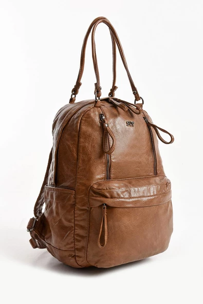 Suni Deri Sırt Çantası Taba (Model: 571-11-12J) - 4