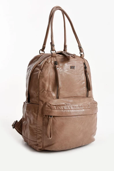 571 collections Suni Deri Sırt Çantası Bronz (Model: 571-11-12J) - 4