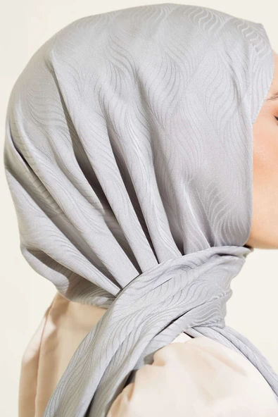 İllüzyon Desen Jakar Şal Gri -63 - Resim 4