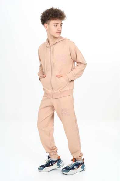 Erkek Çocuk Fermuarlı Kapüşonlu 2 İplik Eşofman Takımı px 7205 - 11