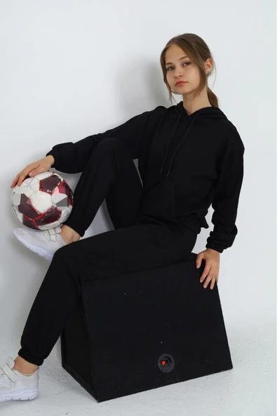 Kız Çocuk Kapüşonlu 2 İplik Eşofman Takımı px 5047 - 6