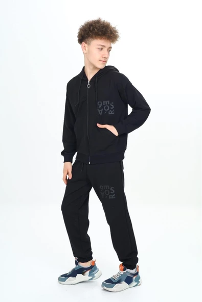 Erkek Çocuk Fermuarlı Kapüşonlu 2 İplik Eşofman Takımı px 7205 - 4