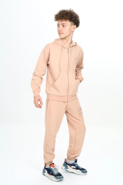 Erkek Çocuk Fermuarlı Kapüşonlu 2 İplik Eşofman Takımı px 7205 - 3