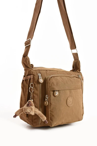 571 collections Çapraz Askılı Ultra Hafif Çok Cepli Bayan Omuz Çantası Taba (Model: 571-6M) - 4