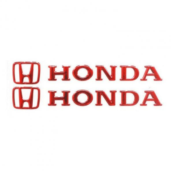 Honda Kabartmalı Sticker Yapıştırma Kırmızı UYUMLU