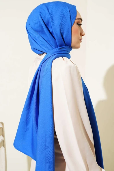 İllüzyon Desen Jakar Şal Saks -46 - Resim 3