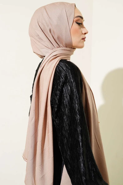 İllüzyon Desen Jakar Şal Taba -17 - Resim 3