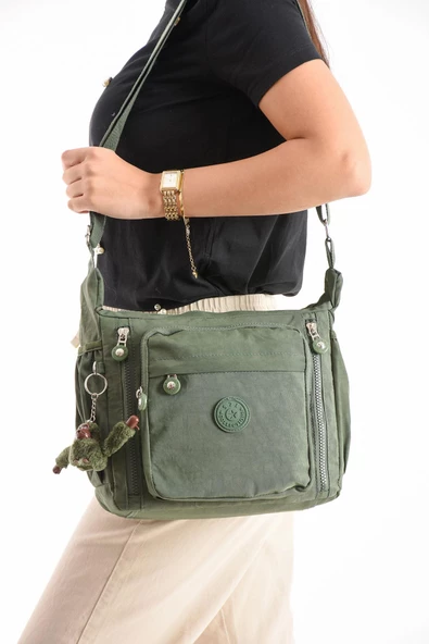 571 collections Çapraz Askılı Ultra Hafif Çok Cepli Bayan Omuz Çantası Yeşil (Model: 571-6M) - Resim 2