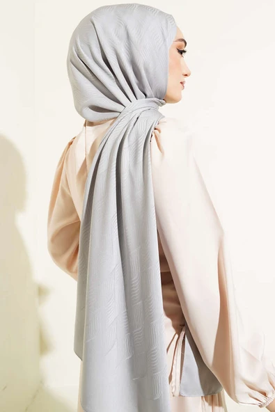 İllüzyon Desen Jakar Şal Gri -63 - Resim 3