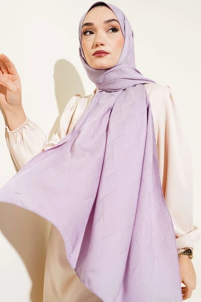 İllüzyon Desen Jakar Şal Lila -25 ürün görseli 1