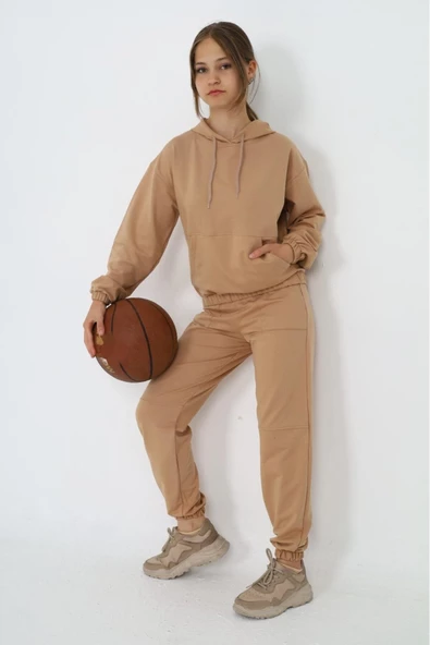 Kız Çocuk Kapüşonlu 2 İplik Eşofman Takımı px 5047 - 9