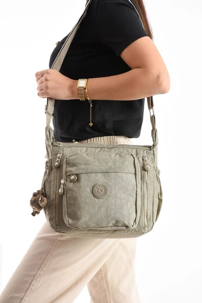 571 collections Çapraz Askılı Ultra Hafif Çok Cepli Bayan Omuz Çantası Vizon (Model: 571-6M) - Resim 2