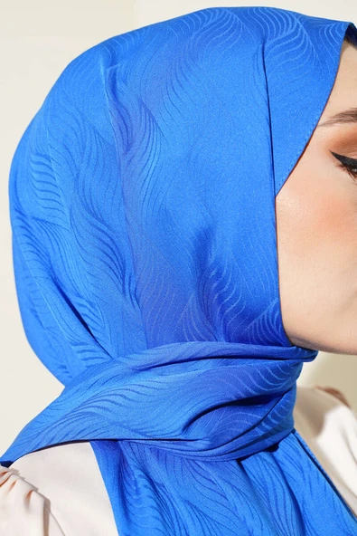 İllüzyon Desen Jakar Şal Saks -46 - Resim 4