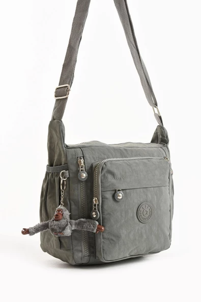 571 collections Çapraz Askılı Ultra Hafif Çok Cepli Bayan Omuz Çantası Gri (Model: 571-6M) - Resim 4