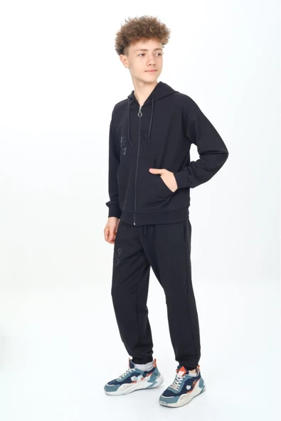 Erkek Çocuk Fermuarlı Kapüşonlu 2 İplik Eşofman Takımı px 7205 - 5