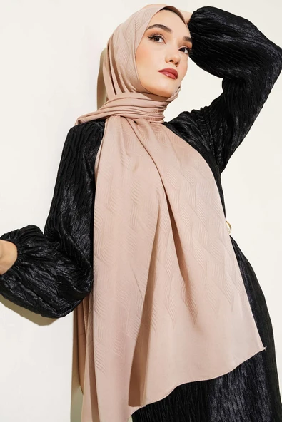 İllüzyon Desen Jakar Şal Taba -17 ürün görseli 1