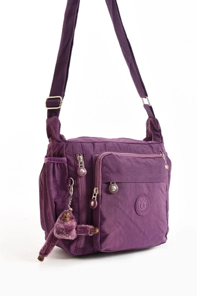 571 collections Çapraz Askılı Ultra Hafif Çok Cepli Bayan Omuz Çantası Mor (Model: 571-6M) - Resim 4
