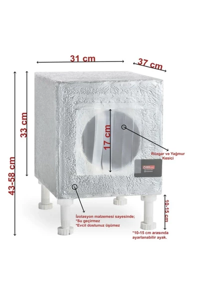 Kedi yuvası Kedi evi ISI VE SU yalıtımlı % 100 KORUNAKLI özel üretim 37X33X31 CM(AYAK HARİÇ ÖLCÜDÜR) - 2