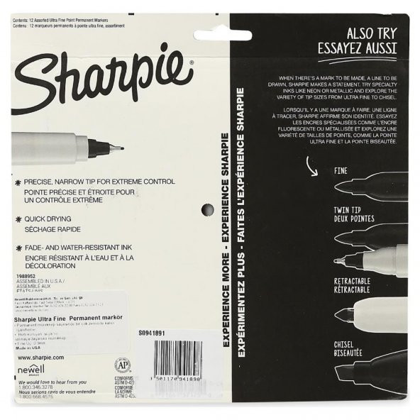 SHARPIE PERMANENT SET ULTRA FINE UU 12 LI 2065408 - 3