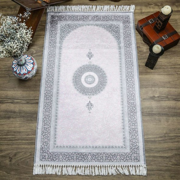 Lüks İpek Ahu Seccade Pembe 70x117 cm - 550 gr - 1