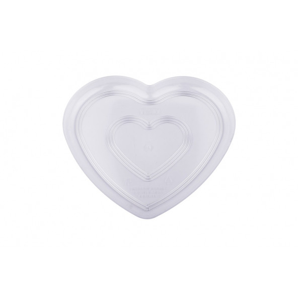 Şeffaf Kalp PE Plastik Tepsi 500g Hacimli - 2
