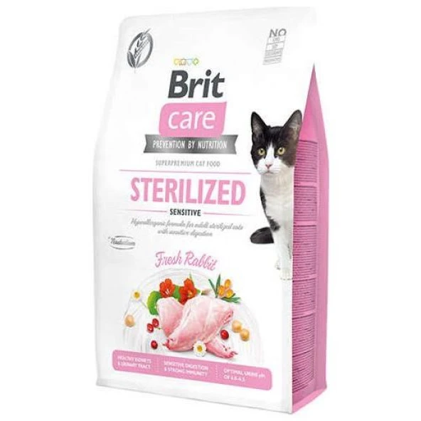 Brit Care Tahılsız Tavşan Etli Kısırlaştırılmış Yetişkin Kedi Maması 2 KG