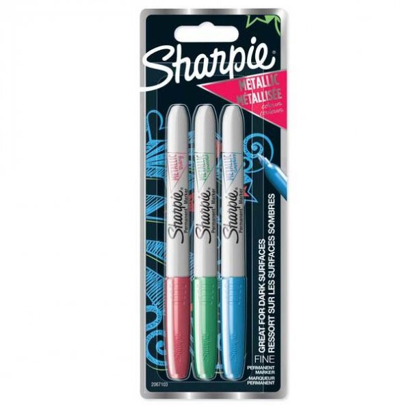 Sharpie Markör Permanent Metalik Kırmızı Yeşil Mavi 3 Lü Bls 2067103 - 5