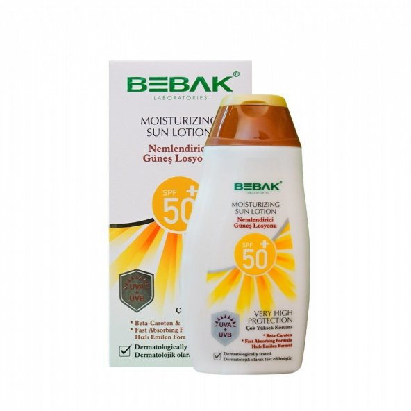 Bebak Nemlendirici Güneş Losyonu 50+ Spf Yüksek Koruma Kutulu 200 ml