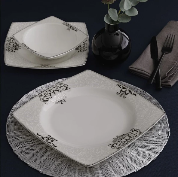 Güral Porselen Caroline 85 Parça 12 Kişilik Yemek Takımı GBSCR85KYT84056861 - 2
