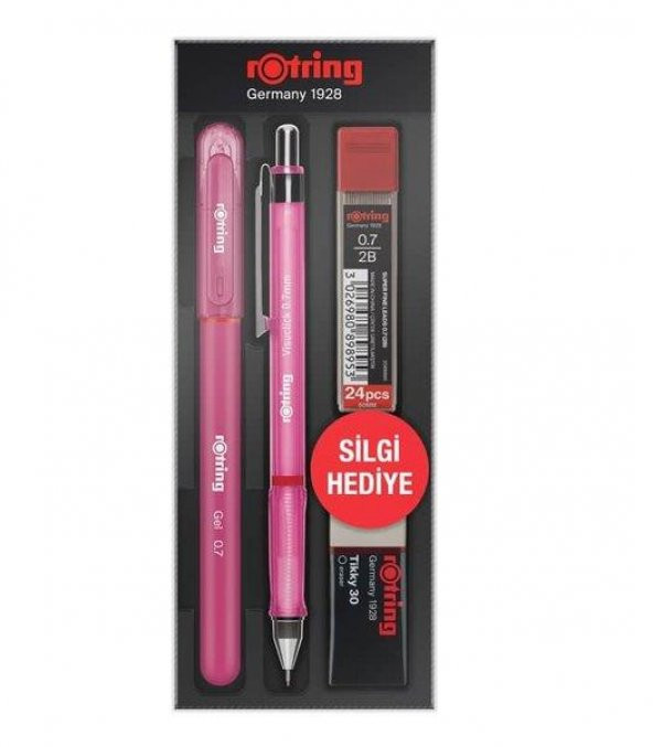 Rotring Okul Seti Visuclick+Jel 0.7 MM Pembe