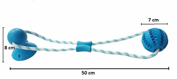 Vantuzlu Köpek Diş Temizleme ve Eğlence Oyuncağı 50 Cm - 5