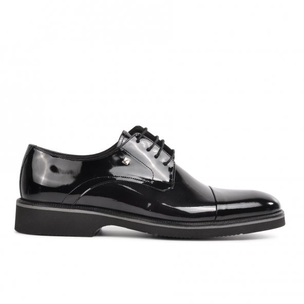 Fosco 2583 Siyah Rugan Hakiki Deri Erkek Klasik Ayakkabı
