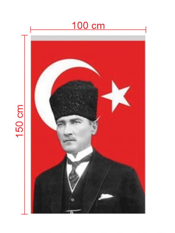 Atalı Türk Bayrağı 100x150 Vatan Bayrak Kod:209