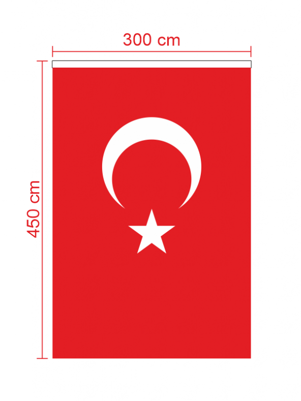 Türk Bayrağı Dev 300x450 Vatan Bayrak Kod:112