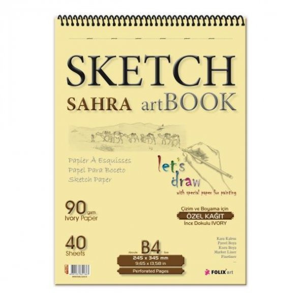 Sahra Spiralli 24,5x34,5 Blok.90 Gr.Ivory Kağıt