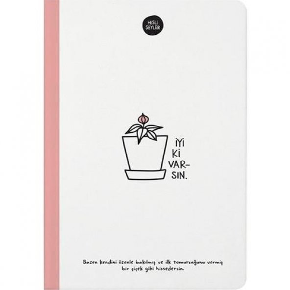 Keskin Color Sert Kapak Cilt Defter Hisli Şeyler 14x20 64 YP Çizgili İyi Ki Varsın