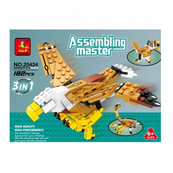 Ausini Assembling Master 3 in 1 182 Parça Dönüşen Kartal