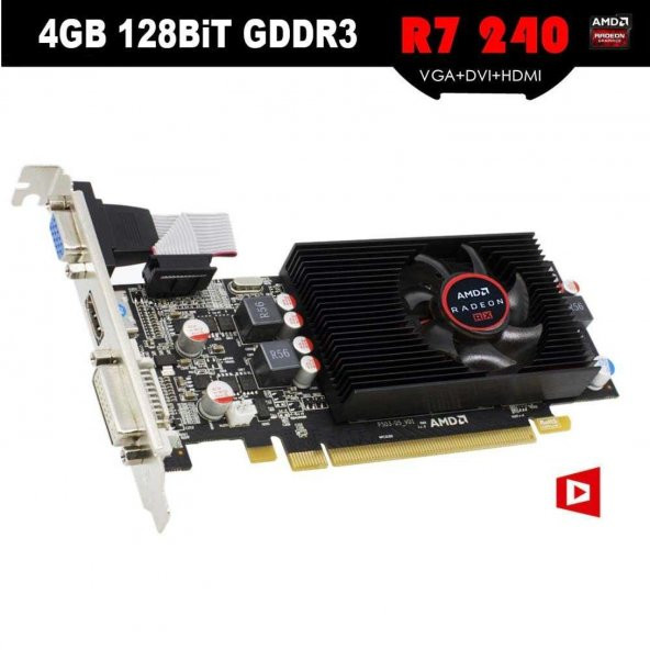 Turbox AMD Radeon R7 240 4GB 128Bit GDDR3 HDMI DVI DX12 Ekran Kartı - 3
