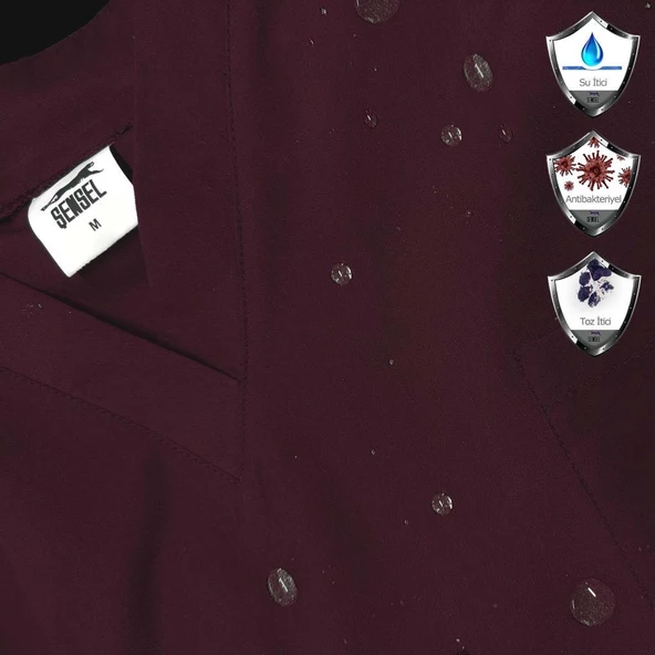 Şensel, Kadın Hastane Takım, V Yaka, Bordo -48E1115- İş Elbisesi - 6