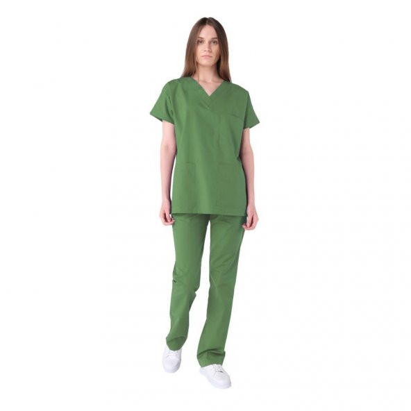 Şensel, Kadın Hastane Takım, V Yaka, Yeşil -48E1122- İş Elbisesi
