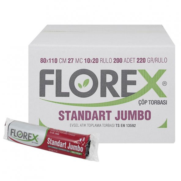 STANDART JUMBO BOY 200 Adet 80 x 110cm ÇÖP TORBASI-FLOREX