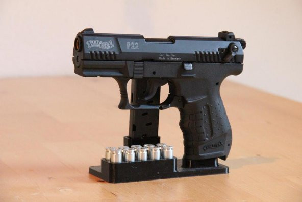 Walther P22 9mm  P.A.K. için tabanca standı 10 mermi lik - 3