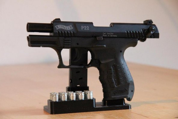 Walther P22 9mm  P.A.K. için tabanca standı 10 mermi lik - 5