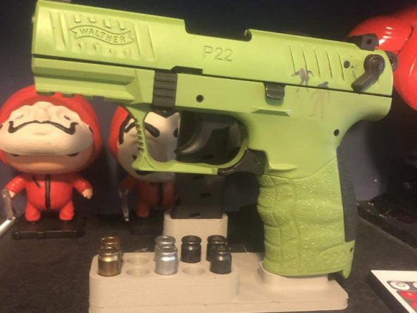 Walther P22 9mm  P.A.K. için tabanca standı 10 mermi lik - 8
